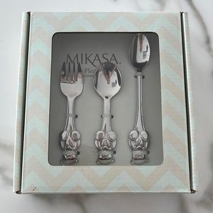 Baby’s first flatware. 3 piece Mikasa Stainless Steel Set
